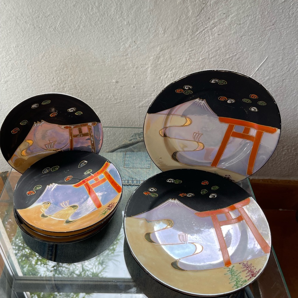 Hand painted salad plates